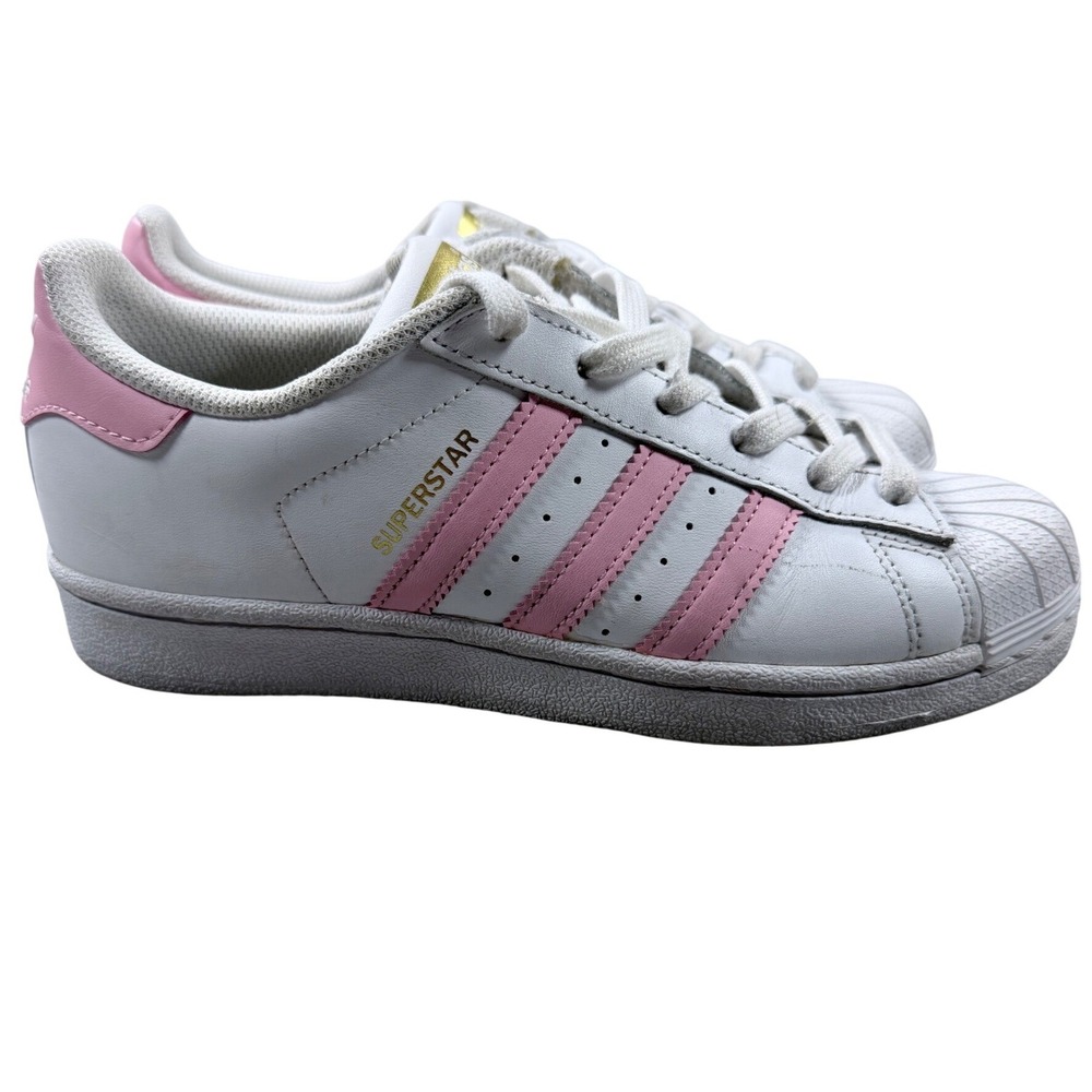 Adidas Superstar White Light Pink Gold S81019 Low Top Sneakers Womens 4.5